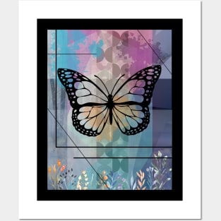 artsy geo butterfly design Posters and Art